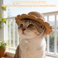 thumbnail image 1 of Weloille Cat Sun Protection Hat 1 Pack, Adjustable Soft Breathable Kitten Cap with Ear Cutouts, Windproof Non-Slip Pet Head Accessory, for Cats Small Puppies Outdoor Walking Photography, 1 of 9