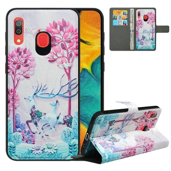Labanema Samsung Galaxy A30 2019 /A20 2019 Case with Kickstand, 2 in 1 Detachable Magnetic Protective Folio Flip Cover for Samsung Galaxy A30 2019 /A20 2019 (Deer)