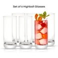 thumbnail image 3 of Faye 13oz Highball Glasses, 6pc Tall Glass Sets. Lead-Free Crystal Drinking Glasses. Water Glasses, Mojito Glass Cups, Tom Collins Bar Glassware, and Mixed Drink Cocktail Glass Set, 3 of 4