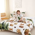 thumbnail image 4 of Castle Fairy Camping Animal Pattern Queen Comforter Set 3pcs for Kids, Forest Print Bedding Comforter Set for Bedroom, Green Beige, 4 of 6