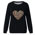 thumbnail image 4 of VNKIDY Women's Sweatshirt Fall Winter Leopard Heart Graphic Crewneck Sweatshirt Long Sleeve Loose-Fit Pullover For Cold Weather Daily Wear Fashionable Tops, 4 of 5