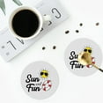 thumbnail image 5 of Disketp Sun And Fun Funny Coasters,6 Pcs Leather Coasters With Holder, Perfect Housewarming Hostess Gifts,Protect Furniture From Water Marks Scratch And Damage, 5 of 9