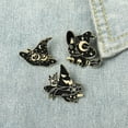 thumbnail image 4 of Halloween Black Cat Brooch Relief Enamel Brooch Magic Cat Witch Hat Alloy Brooch Clothing Accessories, 4 of 8