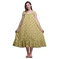 thumbnail image 1 of Bimba Robe de Nuit Sans Manches d'Automne à Feuilles Vert Olive pour Femmes, Coton Imprimé, Vêtement de Nuit pour Dames, Vêtement de Sommeil XXX-Large, 1 of 6