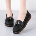 thumbnail image 2 of Womens Loafers Comfy Driving Moccasins Casual Round Toe Fringe Slip on Walking Shoes Trendy Flat Shoes Business Work Dress Shoes Black Size 8, 2 of 6