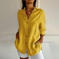 thumbnail image 2 of tarylea Oversized Tops for Women Button down Lapel Shirts Long Sleeve Solid Color Shirts Casual Business Tops, 2 of 6