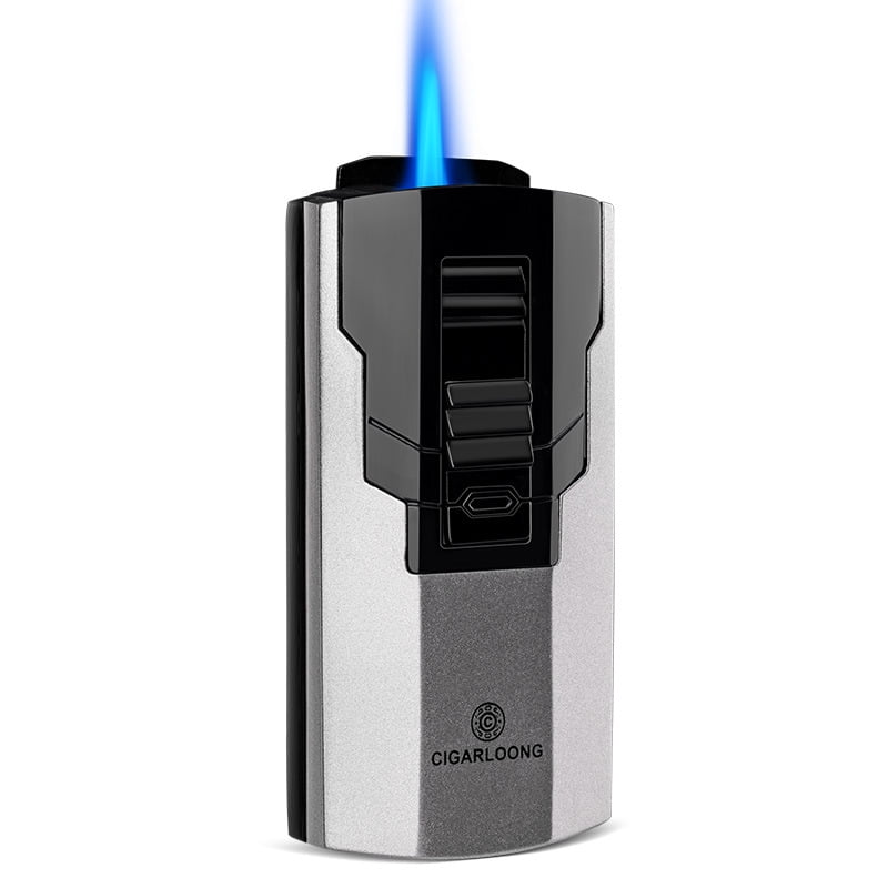 Cigar Lighter Titanium Metal Carbon Fiber Inflatable Windproof Torch Lighter Gift Box