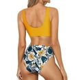 thumbnail image 4 of MKLEKYY Trajes De Baño Mujer 2 Piezas Women Two Piece Neck Bikini Crop Top High Cut Swimsuit Sporty High Waisted Bathing Suit With Bottoms, 4 of 5