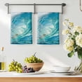 thumbnail image 3 of Teal Blue Coastal Wave Kitchen Towels Set of 2, Modern Summer Ocean Beach Sea Absorbent Dish Towels for Kitchen, Microfiber Hand Towel, Quick Drying Tea Towel for Cleaning Decorative Dishcloths, 3 of 7