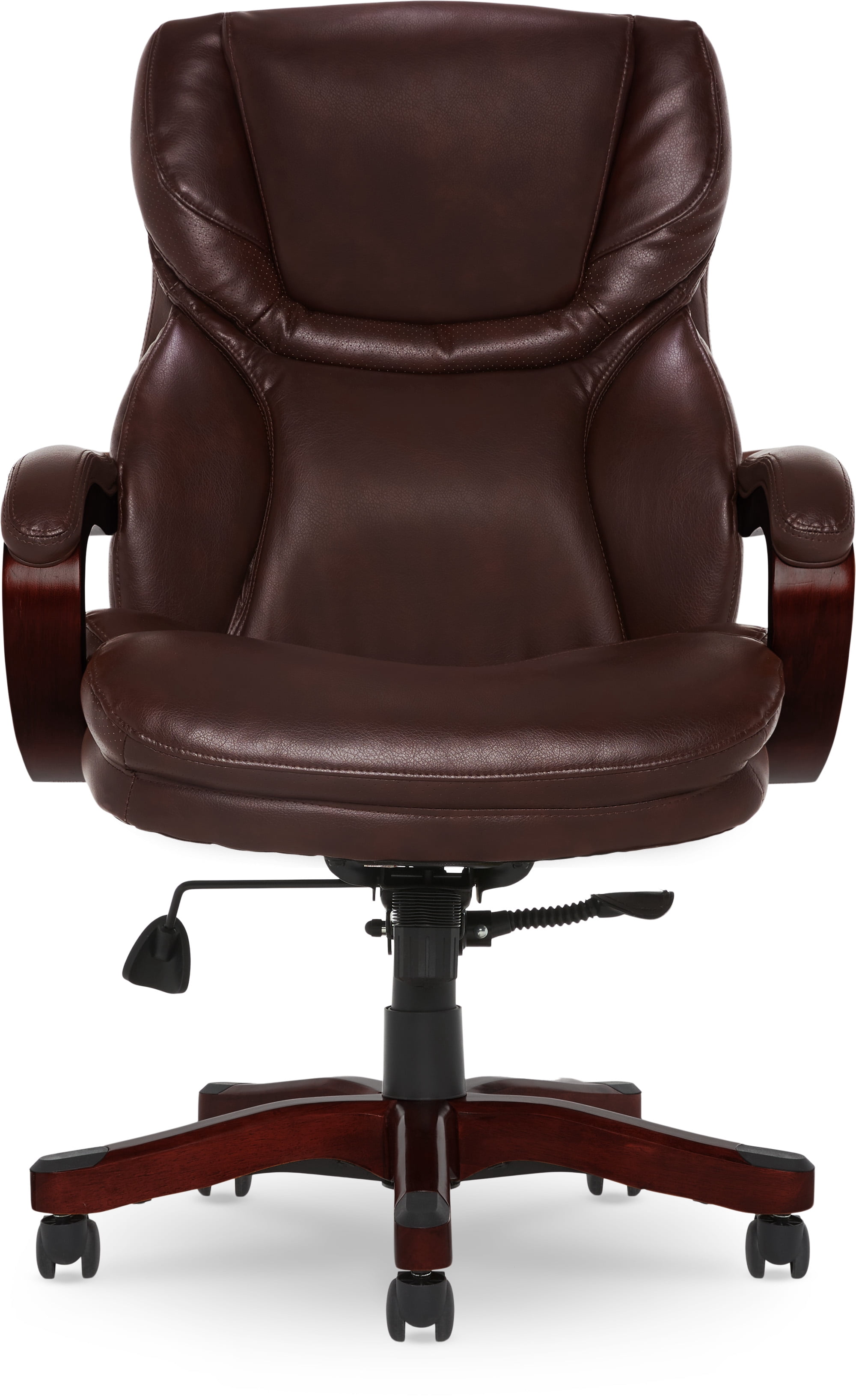Serta Conway Big and Tall Executive Office Chair - Ergonomic Lumbar Support, Bonded Leather, Padded Armrests, High Back Computer Desk Chair, Brown