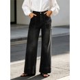 thumbnail image 2 of High Waist Women Wide Leg Long Jeans Casual Denim Pants with Pocket, 2 of 6
