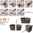 thumbnail image 3 of 360° Rotating Spin Mop and Foldable Bucket Set, Dual Clean & Dirty Water System, Hands-Free Easy Spin Wringing, Heavy-Duty Microfiber Mop with 2 Mop Heads for All Floor Types (TWINS - LV-A03-1), 3 of 9