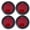4x Red, variant on 4" Round LED Trailer Tail Lights - White 12 LED Reverse Back up Trailer 2x White