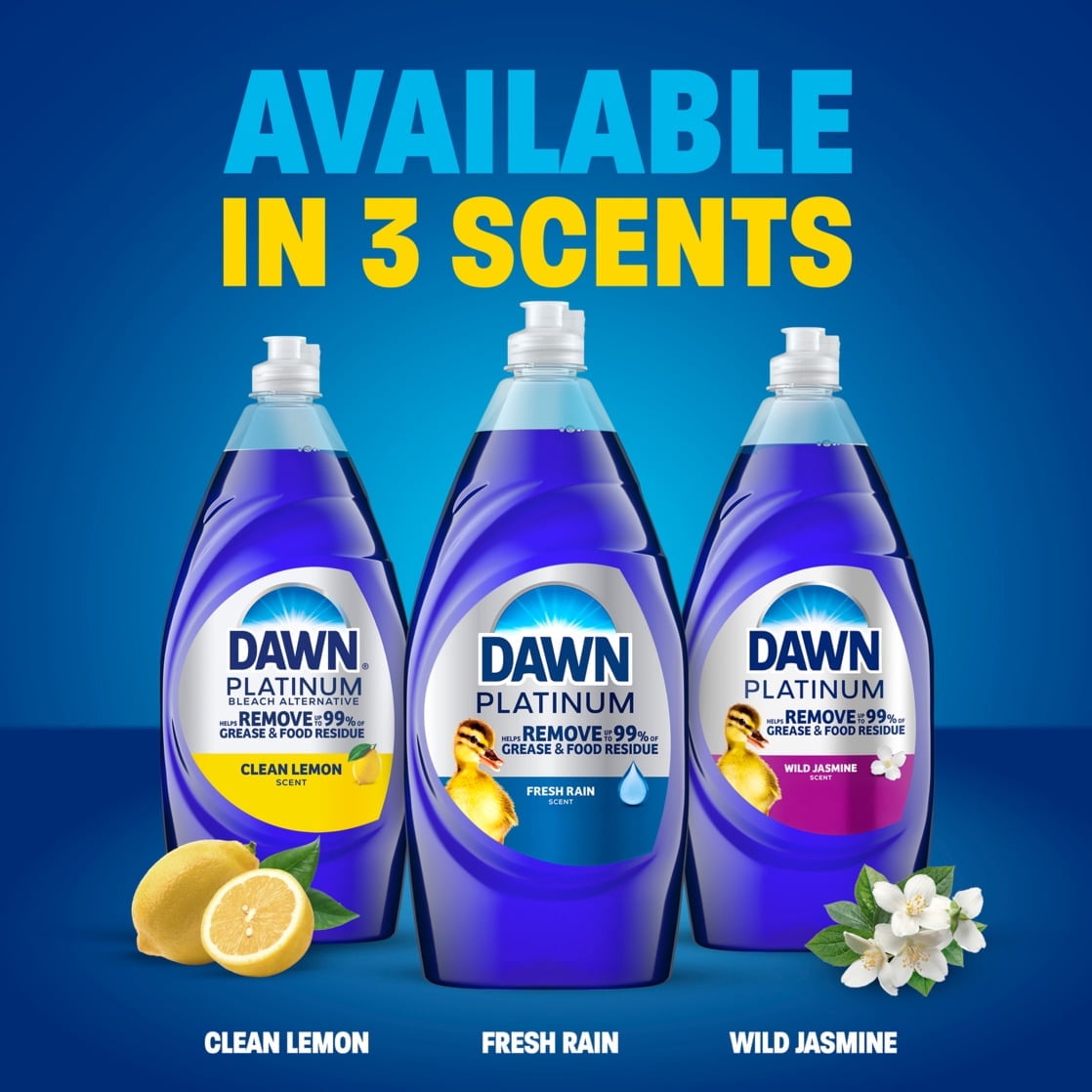 Dawn Platinum Dish Soap, Dishwashing Soap, Fresh Rain, 30 fl oz 2 pack