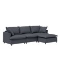thumbnail image 3 of LUCKHAO Chenille Module L Shaped Sectional Couch , 3 Seater Chenille Upholstered Sofa ,Oversized Chaise Single Sofa for Living Room,Bedroom, 3 of 5