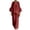 Red, variant on Kezqiaxn Travel Sets for Women 2 Piece Fashion Ruffled Long Sleeve V-Neck Casual Tops and Pants Plus Size Summer Outfits