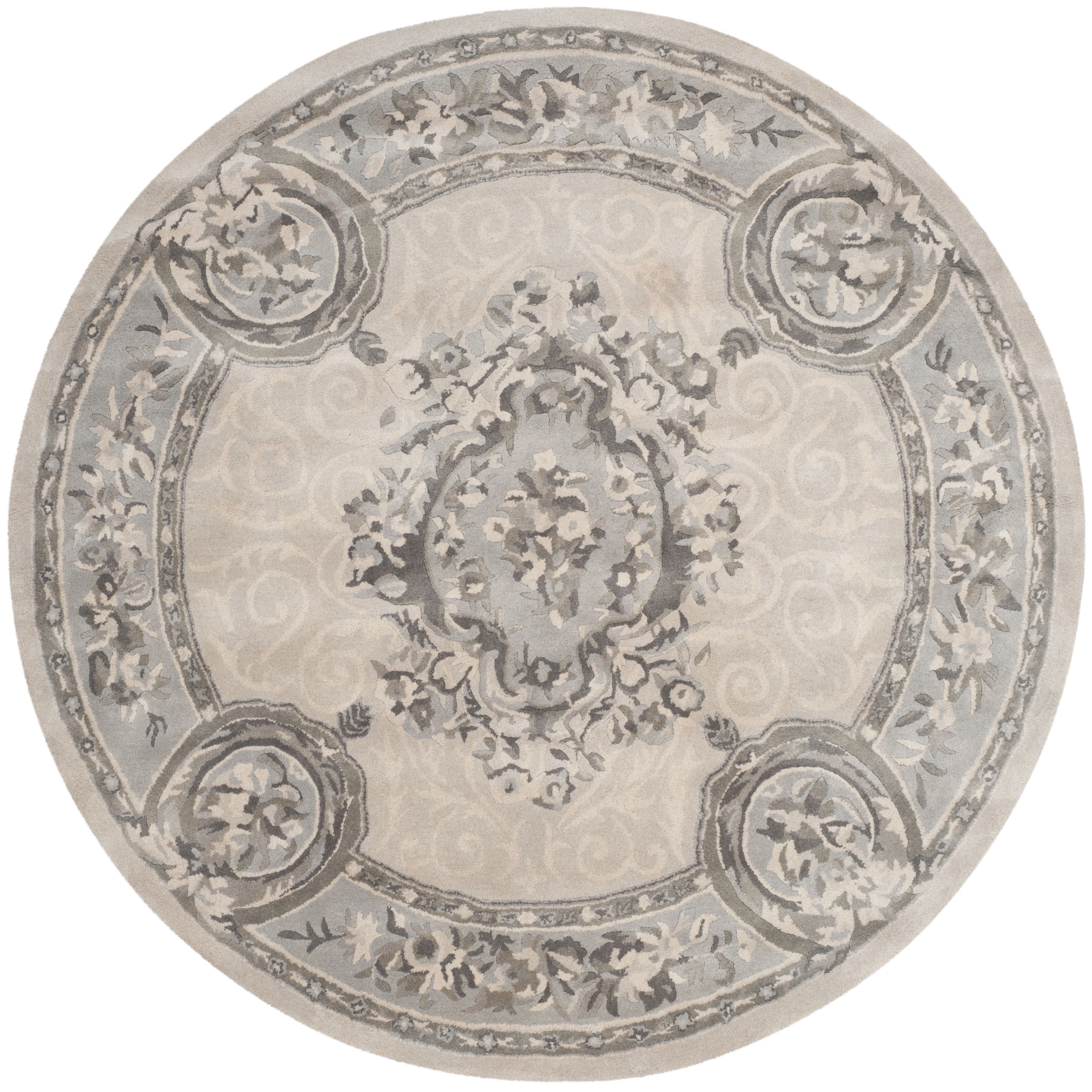 Safavieh Empire Bethanie Oriental Wool Area Rug, Beige/Light Gray, 3'6" x 3'6" Round