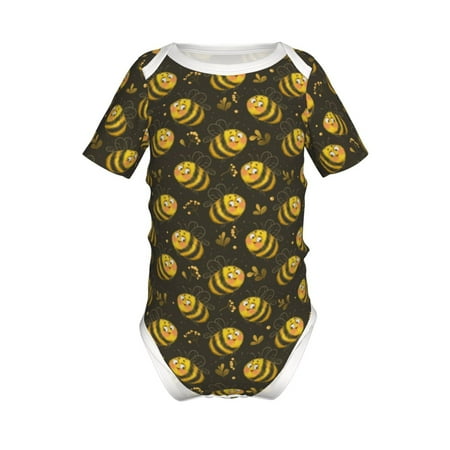 

Gaeub Cute Cartoon Bees Print Infant Climbing Onesie Toddler Outfit Newborn Baby Bodysuit Baby Boy Girl Clothes -9M