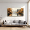 thumbnail image 3 of Abstract Autumn Lake Landscape Modern Canvas Paintin Wall Art for Living Room Bedroom Decoration, Poster Print, Frameless, 3 of 7