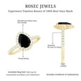 thumbnail image 6 of Rosec Jewels Black Onyx Teardrop Engagement Ring with Halo - Black Onyx Diamond Ring (6X8 mm Pear Onyx, AAA Quality Certified), 18K Yellow Gold, US 9.50, 6 of 7