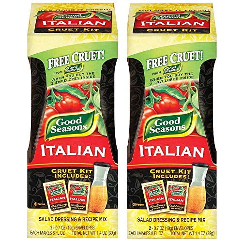Good Seasons Salad Dressing & Recipe Kit, Cruet with 2 Count Italian