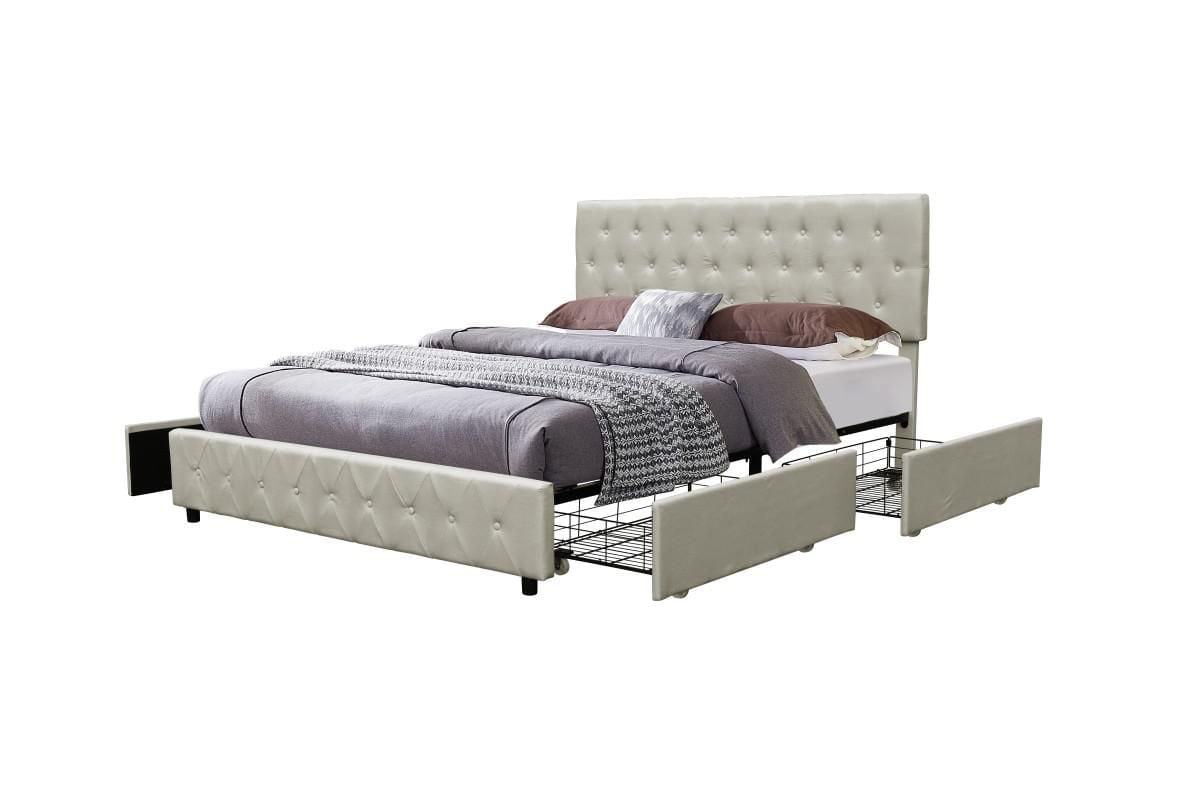 Mason Twin Platform Storage Bed, Beige