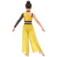 thumbnail image 7 of iiniim Girls Jazz Dance Colored Patch Party Wear Shiny Embellishment Modern Stage Contest Top with Pants Yellow 8, 7 of 7