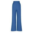 thumbnail image 4 of Yotami Summer Pants for Women Solid Color High Waisted Soft Linen Blend Trousers with Pocket Straight Leg Ankle Length Pant for Everyday, Blue L, 4 of 4