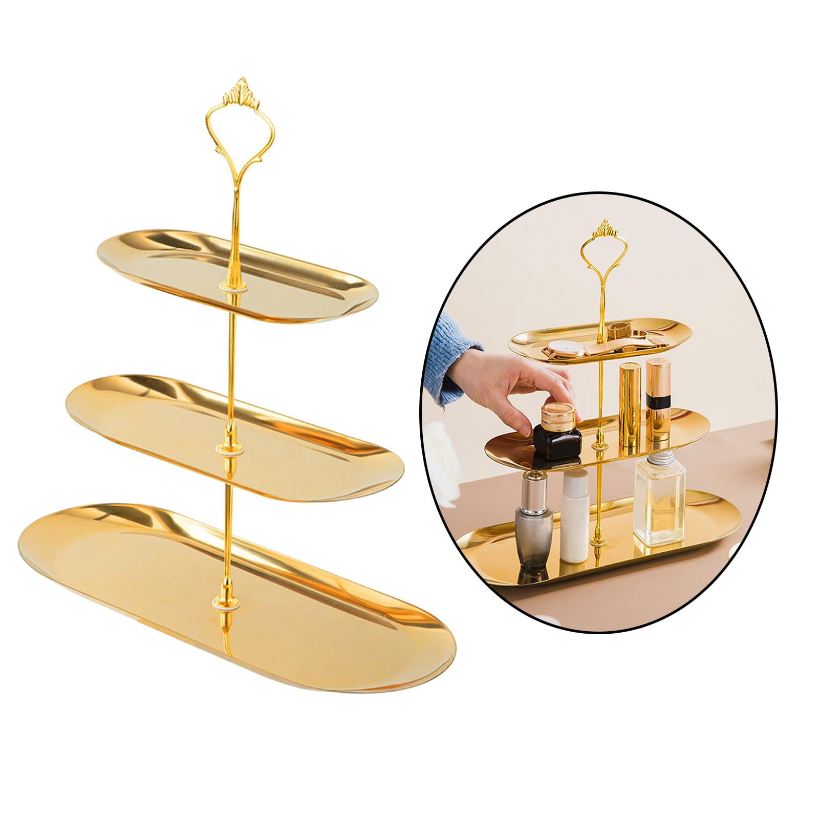 Gold Plated Jewelry Tray Dish Accessory Tray Holder Display Tray Metal