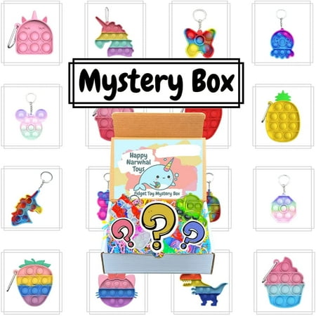 Mystery Toy Box, Random Pop Fidget Toys, Antistress Stress Relief Sensory Toy Set for Kids and Adults, Novelty and Surprise Gift in Every Box（11-31 Pcs)