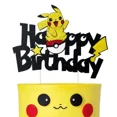 thumbnail image 2 of Adorno acrílico de Pokémon para pastel de feliz cumpleaños, decoración de fiesta de Pikachu, bandera, suministros de bricolaje para hornear, recuerdos para niños, 2 of 2
