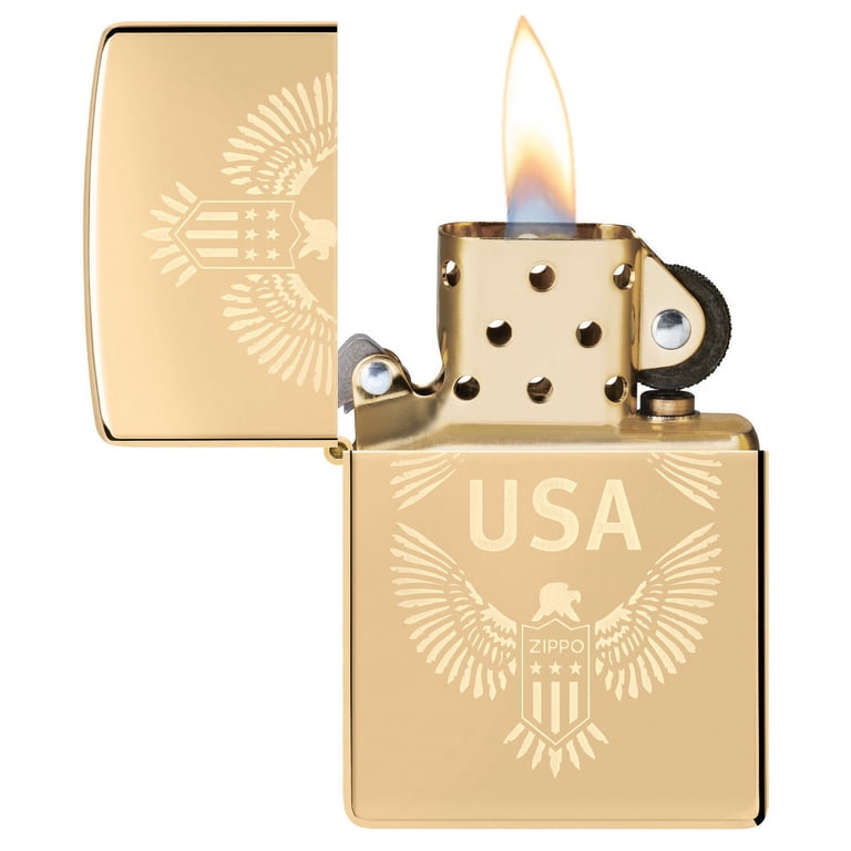 Zippo USA High Polish Brass Pocket Lighter - Walmart.com