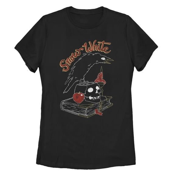 Women's Snow White and the Seven Dwarfs Pet Raven  Graphic Tee Black Medium