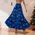 thumbnail image 2 of QHFBli High Waisted Maxi Skirt for Women Vintage Floral Jacquard Velvet Party Skirt Flared A-Line Long Skirts, 2 of 6