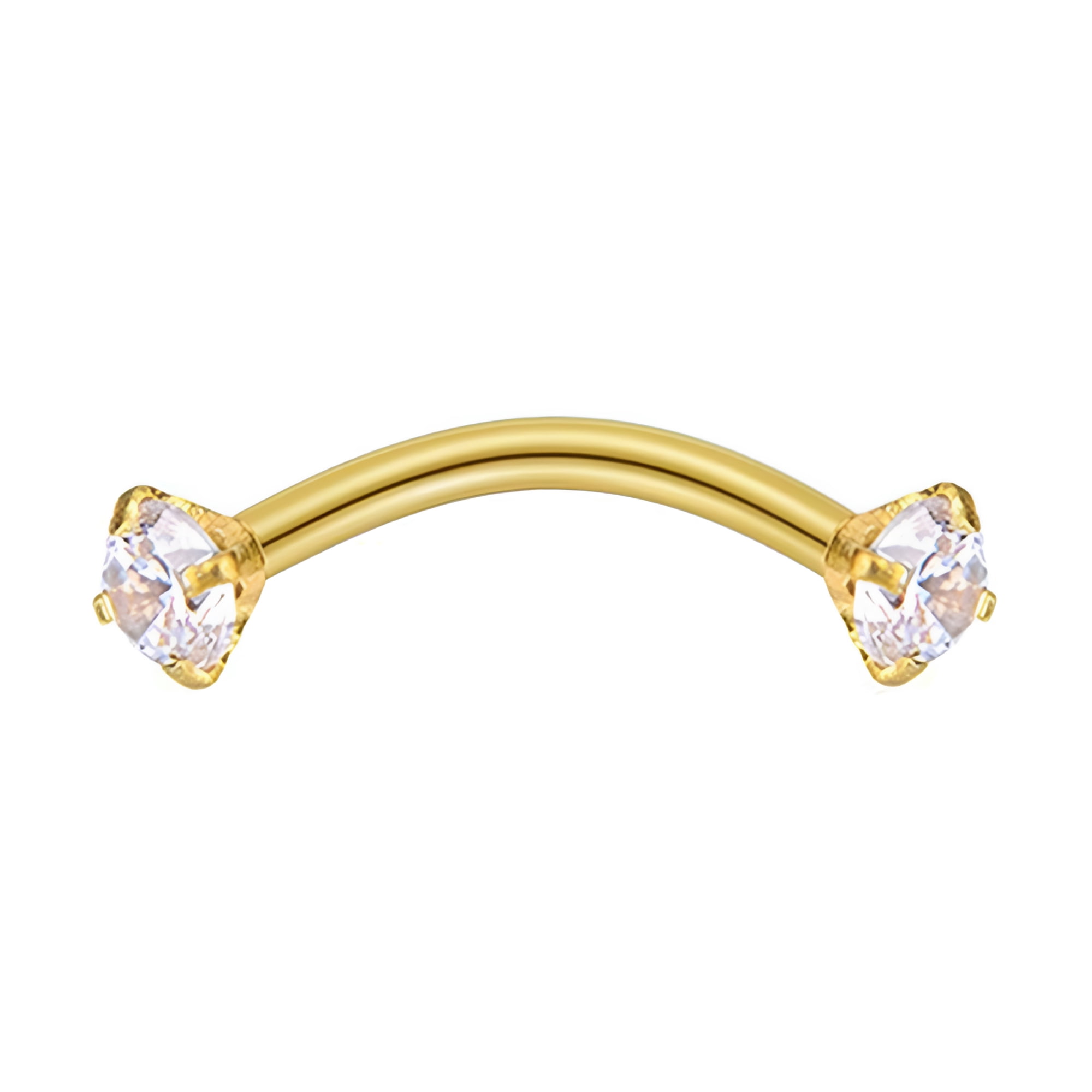 DESIGNICE 2026 New Eyebrow Ring Cubic Zirconia Wear-Resistant Steel Body Piercing Jewelry Barbell for Women Eyebrow Piercing Jewelry - Golden