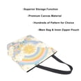 thumbnail image 3 of FORMRS Womens Canvas Tote Bag with Zipper Inner Pocket Shoulder Handbag, Purple Rainbow Clouds, 3 of 7