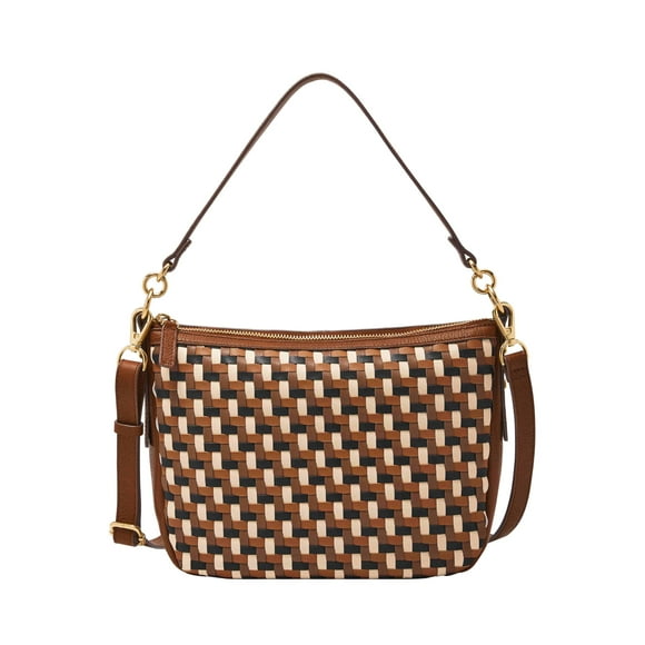 Bolso cruzado Jolie de cuero Fossil para mujer, neutro tejido