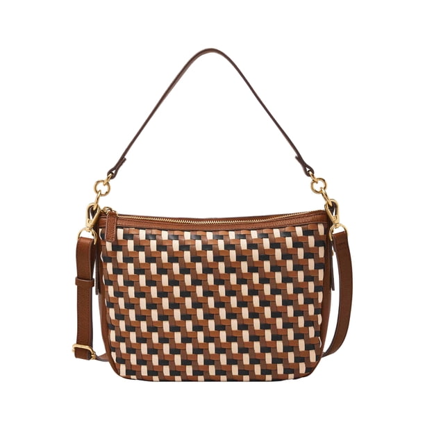 Bolso cruzado Jolie de cuero Fossil para mujer, neutro tejido