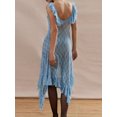 thumbnail image 2 of Biekopu Women Sheer Lace Dress Summer Bandage Cutout Irregular Ruffle Party Dress for Cocktail Beach Club Streetwear, 2 of 3