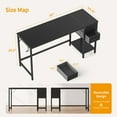 thumbnail image 3 of CubiCubi Computer Desk with 2 Drawers, 55 Inch Small Home Office Desk Study Writing Table, Black, 3 of 9