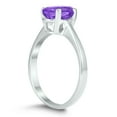thumbnail image 2 of SZUL Women's Oval Solitaire 8X6MM Amethyst Ring in 10K White Gold, 2 of 4