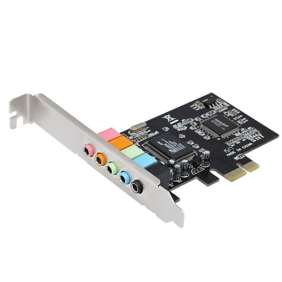 Yeacher PCI-E Express Expansion Card 5.1 Sound 5 Port Sound Card Stereo Surround Sound Card for Desktop Black