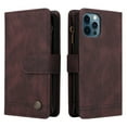 thumbnail image 3 of Mantto iPhone 12 Pro Max Cover, Wallet Card Slot Crossbody/Shoulder Strap + Wristlet Strap Magnetic Flip Premium PU Leather Zipper Pocket With Kickstand For Apple iPhone 12 Pro Max,
Brown, 3 of 18