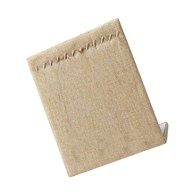 Baohd Necklace Pendant Display Stand Holder Jewelry Rack for Tabletop Shop Beige Linen