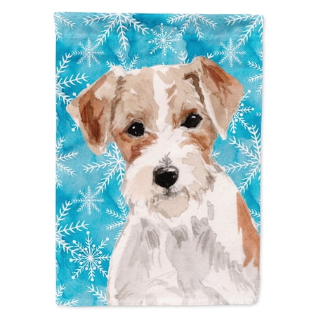 Carolines Treasures BB9438GF Wire Hair Jack Russell Winter Flag Garden Size , Small, multicolor