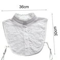 thumbnail image 5 of harmtty Fake Collar Hollow Out Detachable Stand Collar Button Closure Soft Clothing Accessories Cotton Women Half Shirt Lace Dickey Collar for Autumn Winter,White, 5 of 7