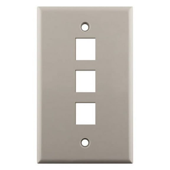 Construct Pro 3-Port Keystone Wall Plate (Light Almond )