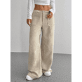 thumbnail image 3 of Panan Women's High Waisted Corduroy Wide Leg Pants with Front Patch Pockets Casual Loose Fit Trousers Ideal for Everyday Wear or Retro Inspired Outfits, 3 of 7