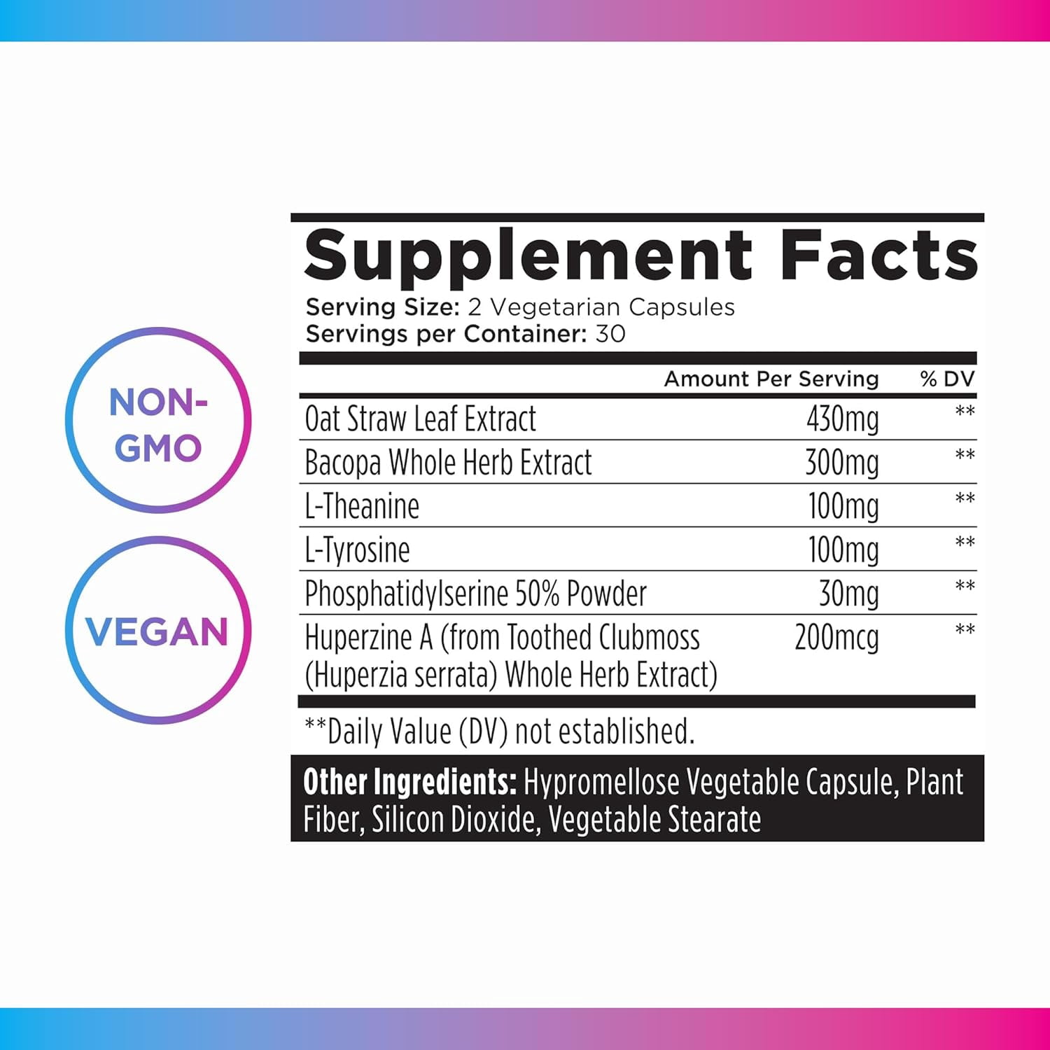 Livingood Daily Brain Supplements for Memory & Focus, Nootropic Pills with Bacopa, L Theanine, L Tyrosine, Amino Acids & More, Cognitive Support for Men & Women, Vegan, Gluten Free, 60 Capsules