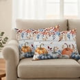 thumbnail image 2 of Fall Blue Pumpkins Outdoor Pillow Covers 20"x12" Set of 2,Waterproof Throw Pillow Covers for Patio Furniture,Thanksgiving Eucalyptus Farm Wooden Plank Decorative Cushion Pillowcases for Garden Sofa, 2 of 9